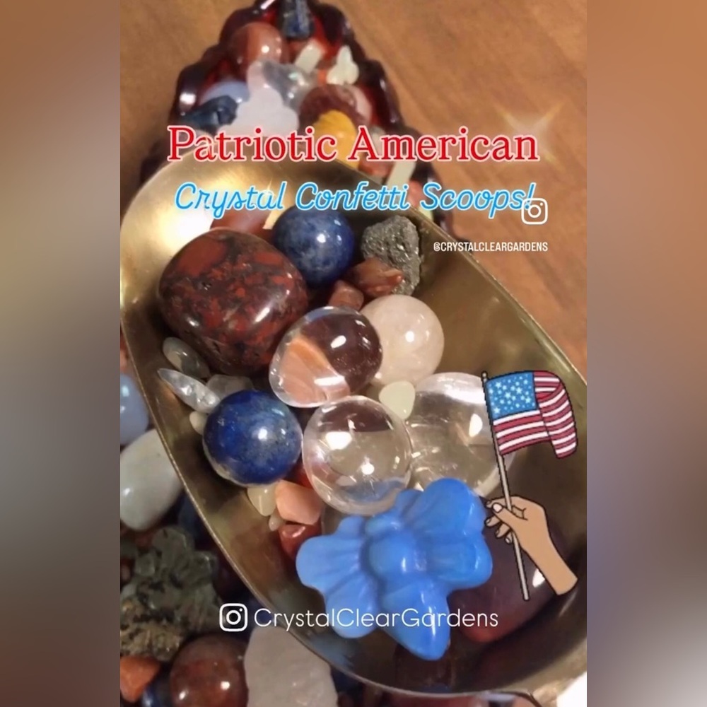 🇺🇸”Patriotic American” Assorted Crystals Confetti Scoop! ❤️🤍💙 - Picture 3 of 17
